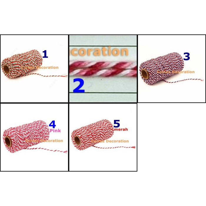 

Tali hangtag 100 yard bakers twine benangkatun warna tali hamper craft - 01