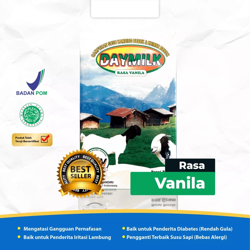 

Daymilk Rasa Vanilla 200gr - Susu Kambing Etawa Rendah Gula Tinggi kalsium