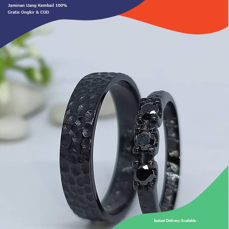 Cincin Kawin Cincin Nikah Cincin Couple Pasangan Perak Palladium CINCIN KAWIN PERAK Hitam