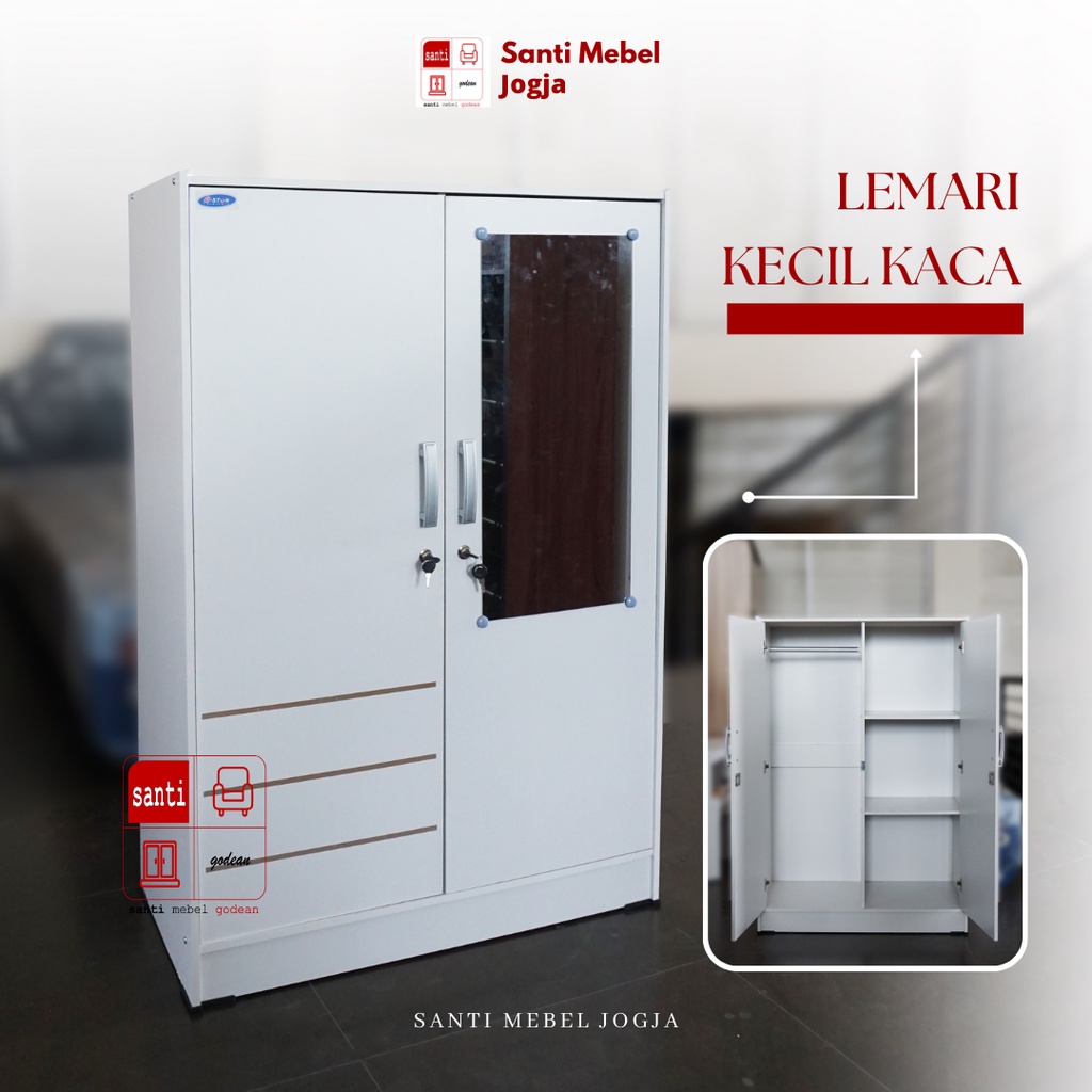 Lemari pakaian anak 2 pintu Rak + hanger Minimalis Olympic