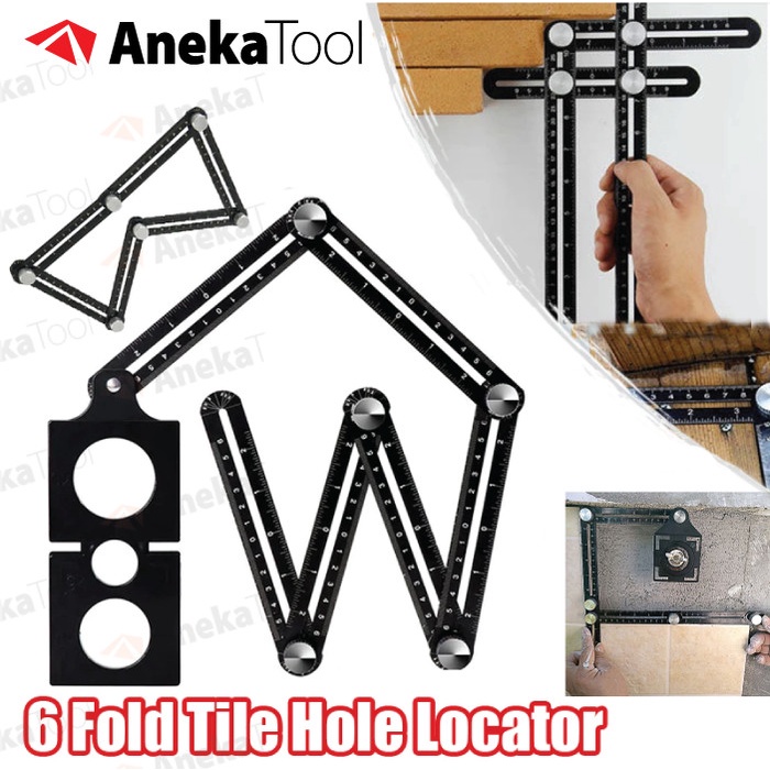 

Penggaris Lipat 6 Sudut Siku Pola Multifungsi Template Alat Ukur