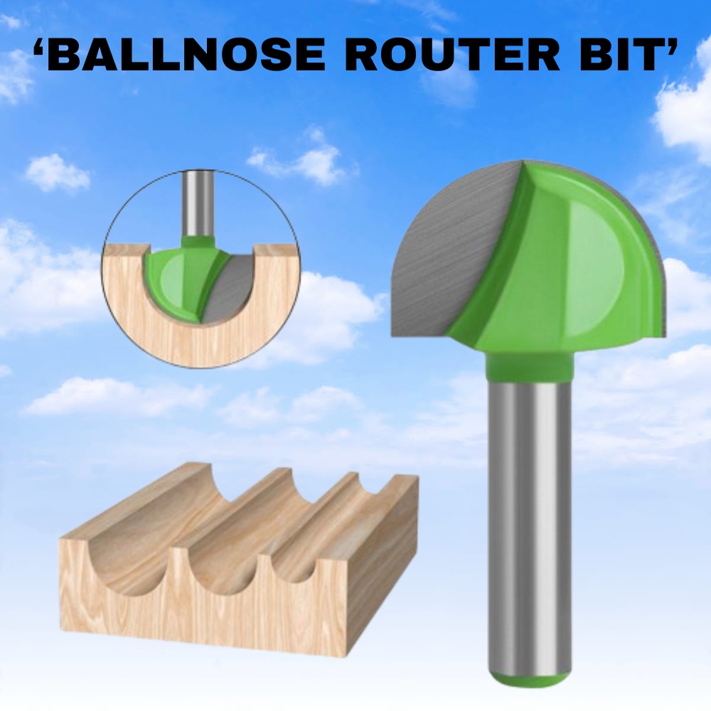 Mata router kayu round bit mata profil setengah lingkaran gagang 6mm