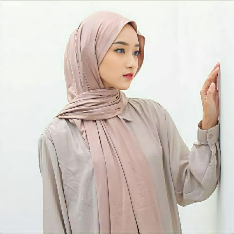 Pashmina jersey kaos Oval / Pashmina shawl Strech Oval