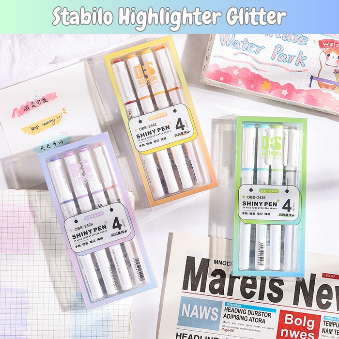 

D3W! Highlighter Stabilo Gliter Double Tip Set Marker Alat Tulis ST0099