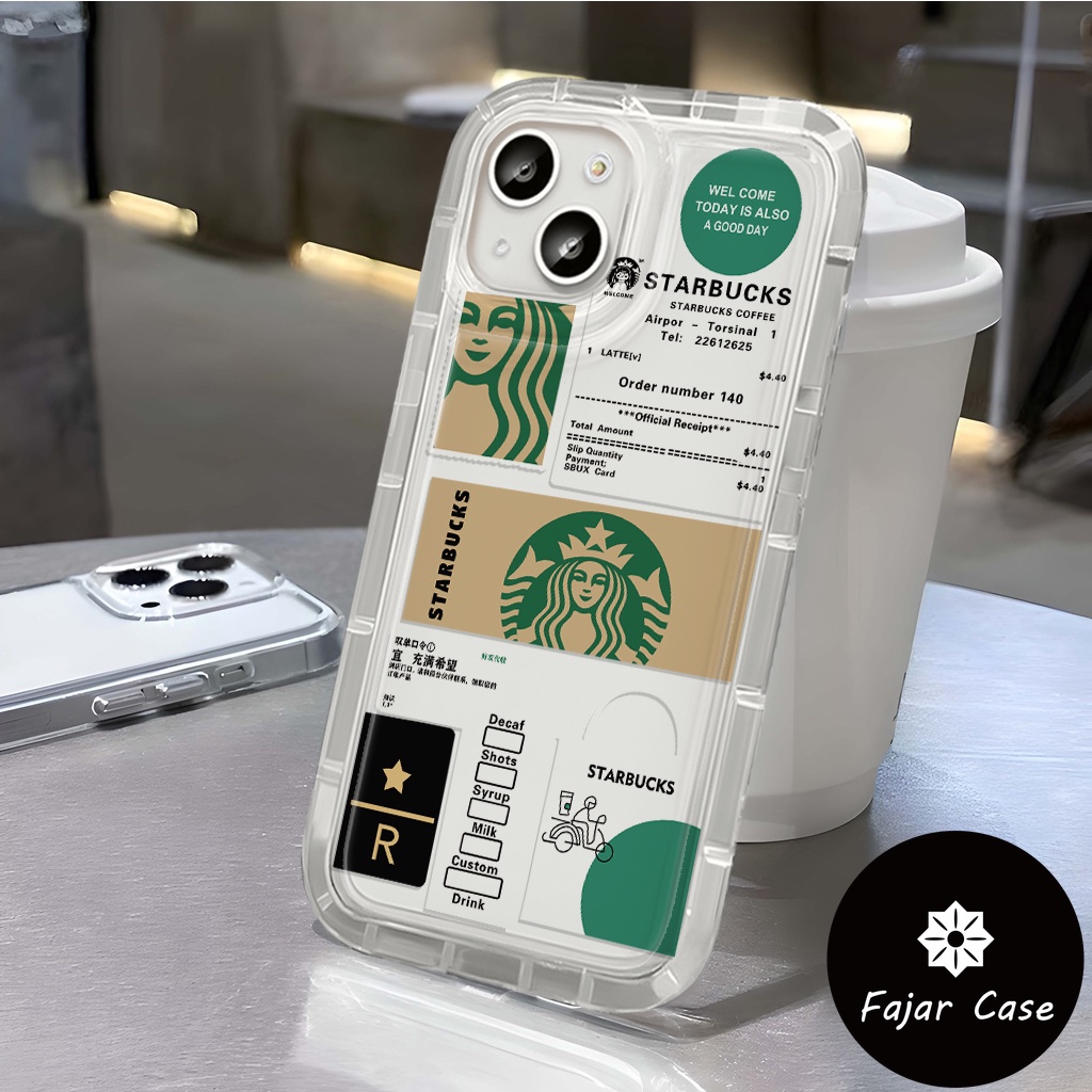 Casing ponsel bermotif Starbucks yang mewah cocok Samsung A02s A03s A04e A04s A13 A12 M12 A14 A23 A2