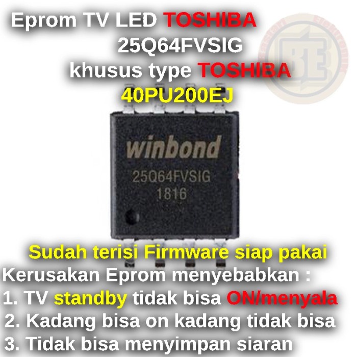 Integrated Circuit Eprom Firmware TV TOSHIBA 40PU200EJ IC PART