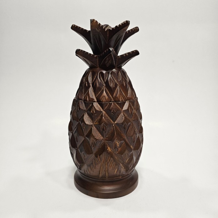 Toples Unik Kerajinan Kayu Jati Ukiran Bentuk Buah Nanas