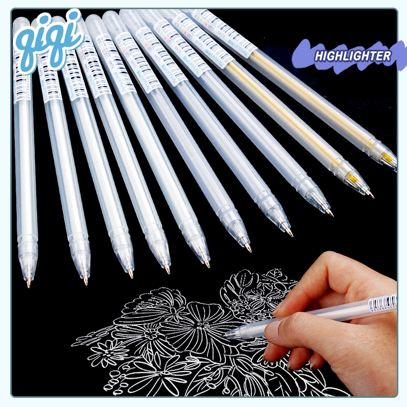 

Touch Pulpen/Gel pen Marker /Spidol/stabilo highlighter art painting/Pena neon/Pena fluorescent putih - Qiqi Treasure