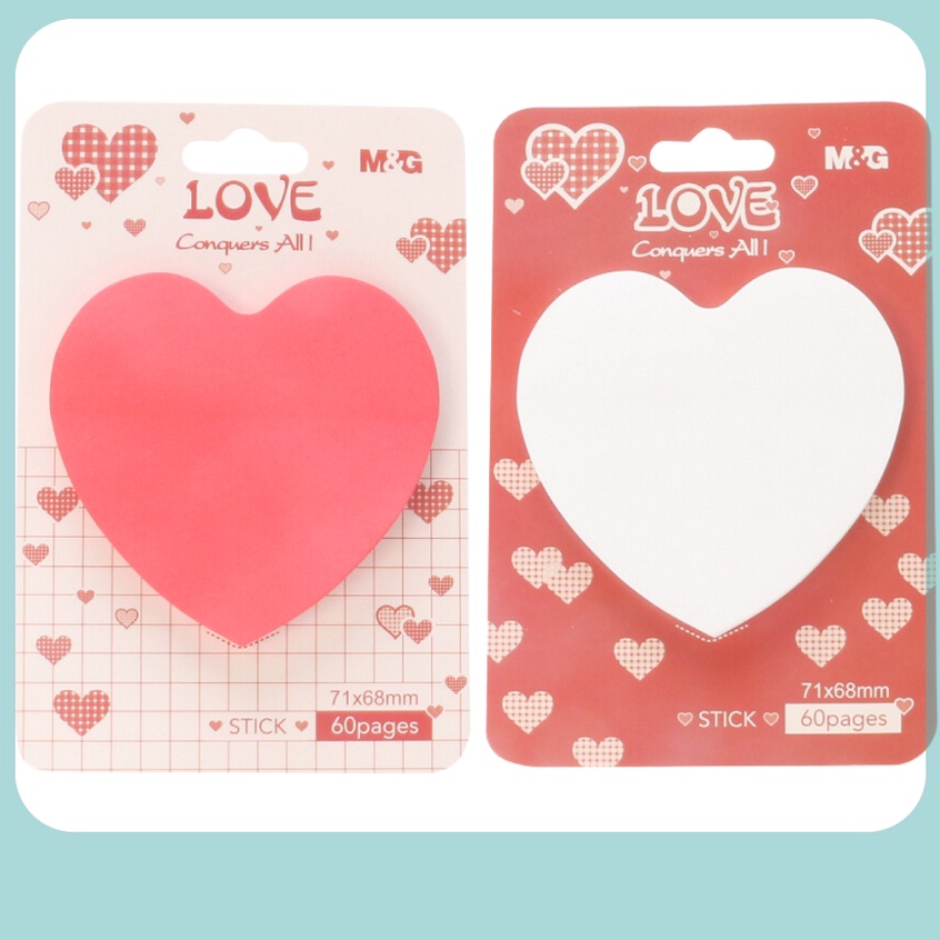 

M&G Heart Shape Sticky Note 60 sheets 71x68mm yd 914 AS33V174 - Pcs