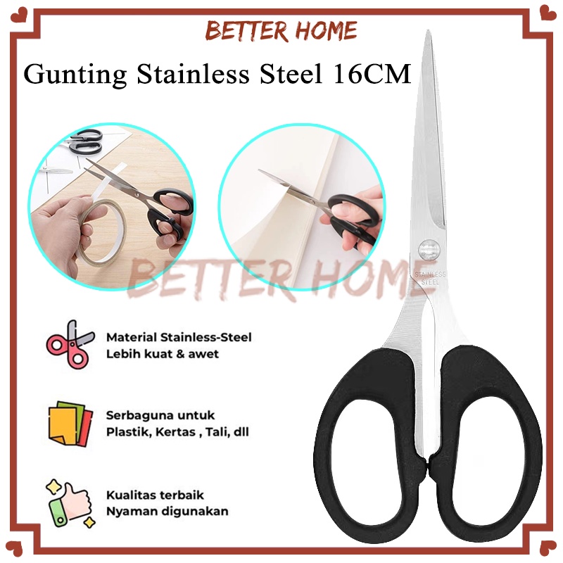 

Gunting Kertas Stainless/Gunting Stainless Steel 16CM/Guting Serbaguna Kertas Kain Plasti