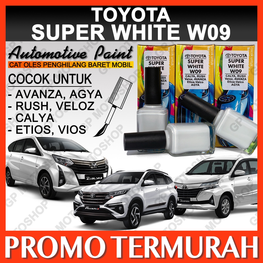 Cat Oles Toyota White Solid W09 Penghilang Baret Mobil  Gores Avanza Agya Calya Rush Putih