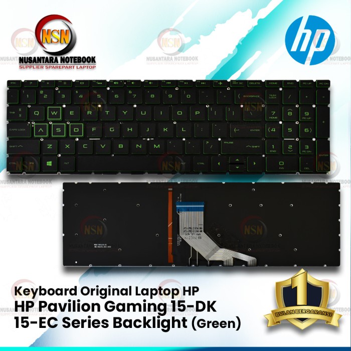 Keyboard Laptop Original HP PAVILION GAMING 15-DK 15-EC BL (Green)