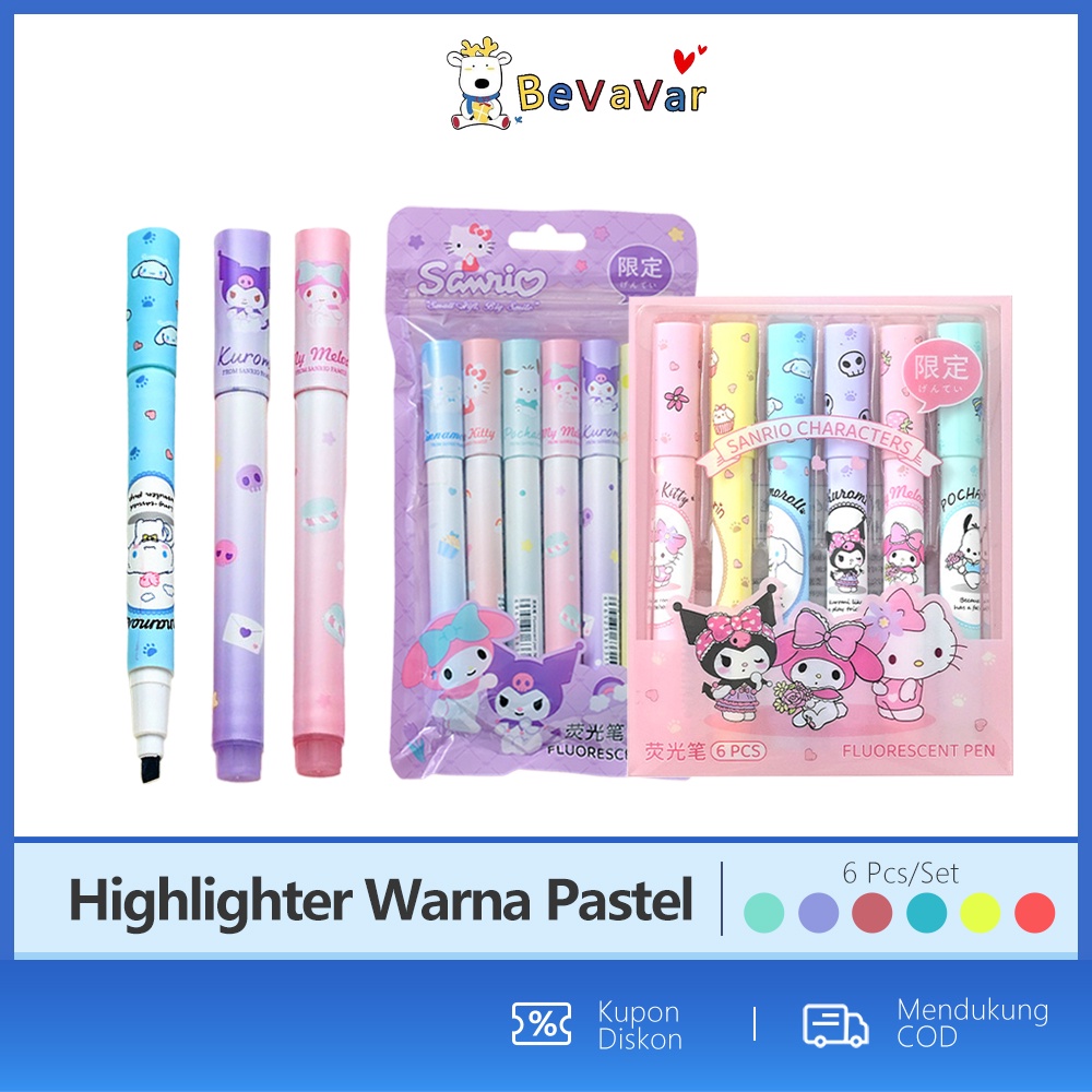 

BEVAVAR Highlighter Pastel 6PCS / Stabilo 1 Set Warna Warni