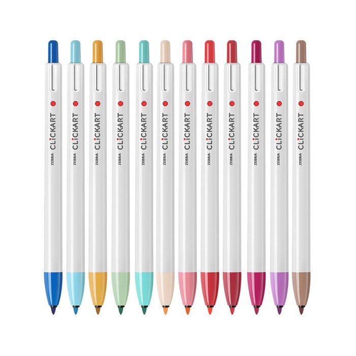 

ZEBRA ClickArt Spidol Retractable Marker Fine Point 0.6mm LIGHT Colors