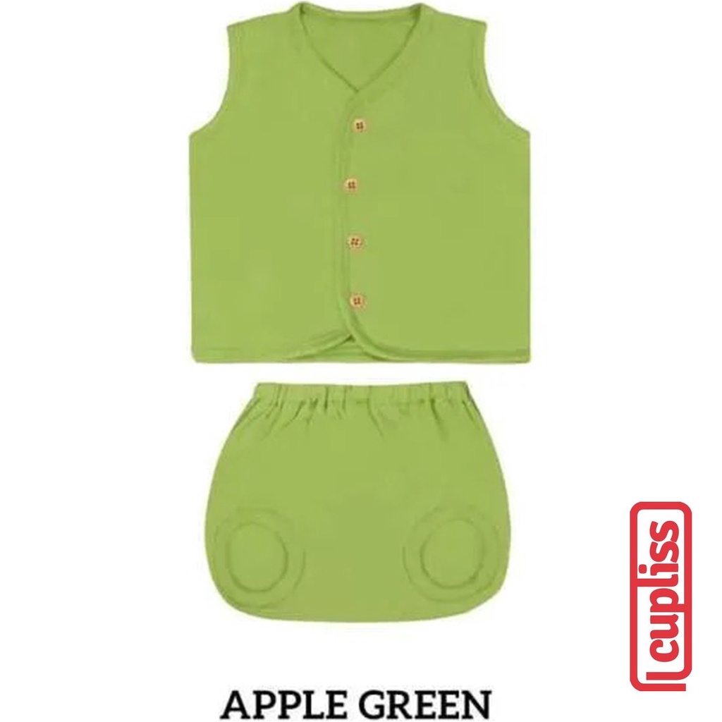 Little Palmerhaus Original Button Tee Sleeveless Apple Green Baju Bayi Cupliss KG