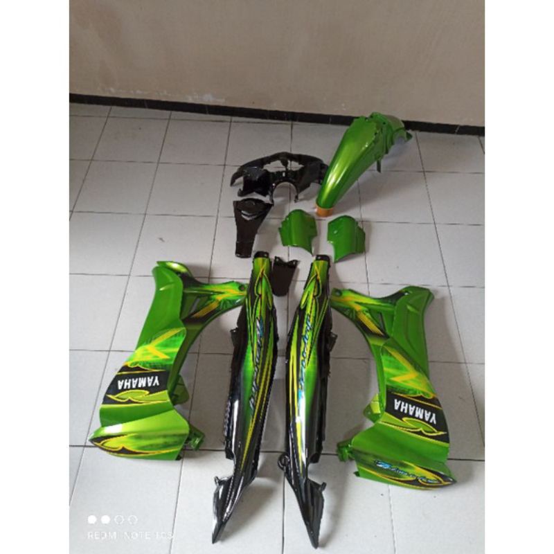 BISA COD Cover dek body bodi full set fulset fullset halus + striping hijau hitam YAMAHA JUPITER Z N