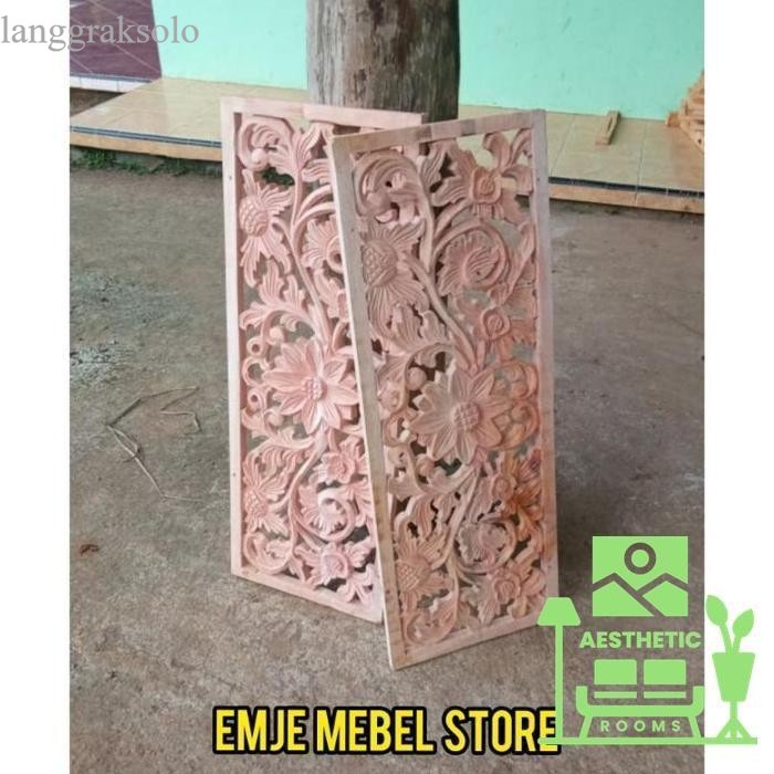

ukir lisplang kayu mahoni ukiran tempel dinding jendela pintu Limited murah