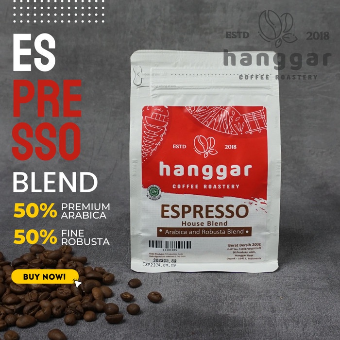 

Hanggar ESPRESSO HOUSE BLEND 200gr Roasted Coffee - Biji Kopi Espresso