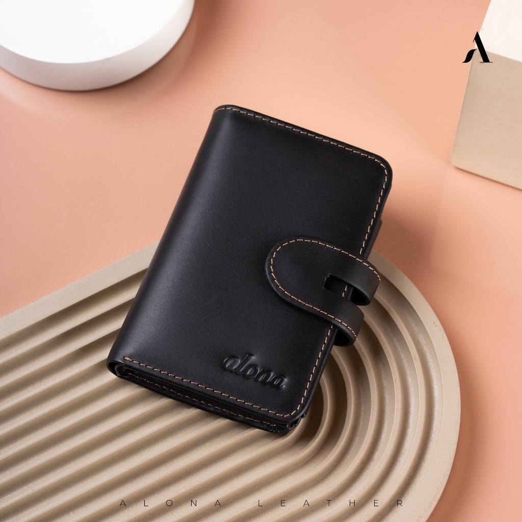 COD ALONA LEATHER - Alona Lotus Wallet Dompet wanita / dompet lipat kulit asli Dompet Trendy Kekinia