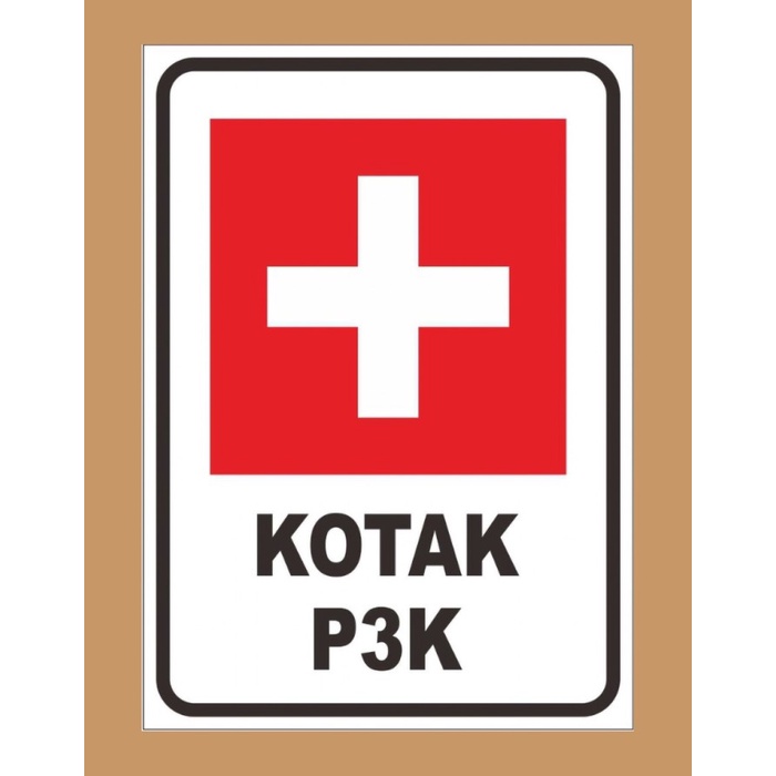 

STIKER VINYL KOTAK P3K UK. SIGN RAMBU K3