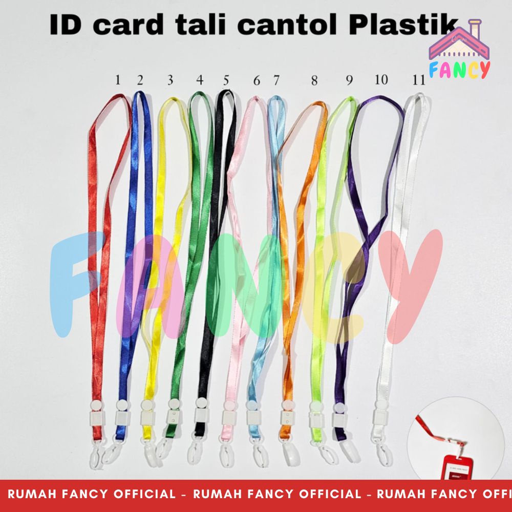 

[1PAK ISI 10PCS] Tali Name Tag Cantol Plastik IMPORT / ID CARD Holder / Tali Gantungan ID Card Holder Murah Cerah