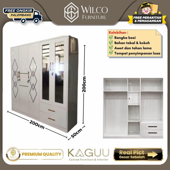 Lemari Pakaian 5 Pintu Sliding / Lemari Baju Minimalis Sliding