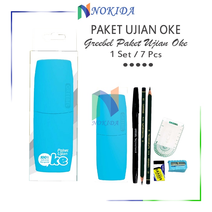 

Nokida Paket Ujian Oke Greebel 1 Set / Perlengkapan Ulangan / Try Out / Alat Tulis Sekolah Lengkap Murah