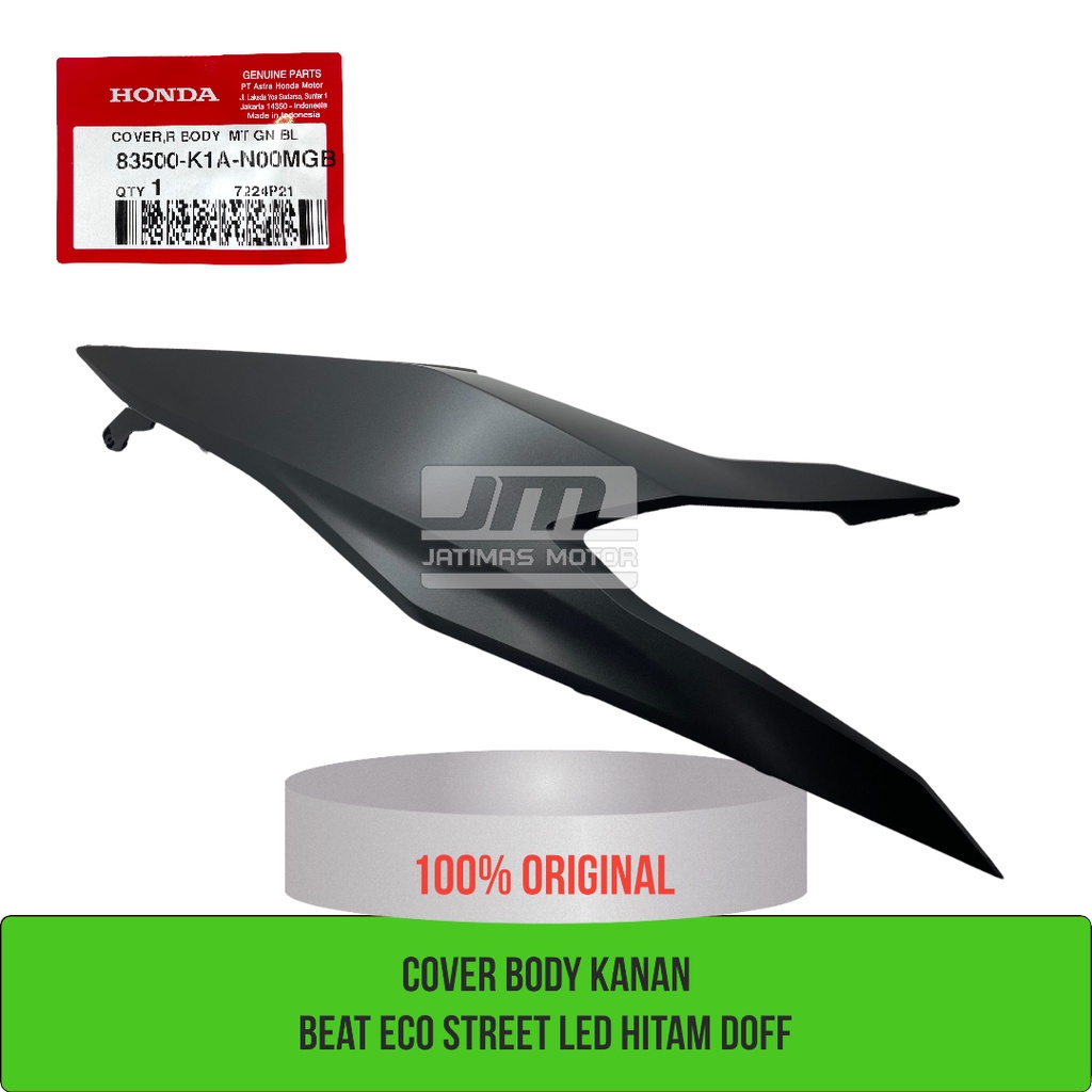 Cover body kanan beat eco street LED K1A hitam doff 83500-K1A-N00MGB