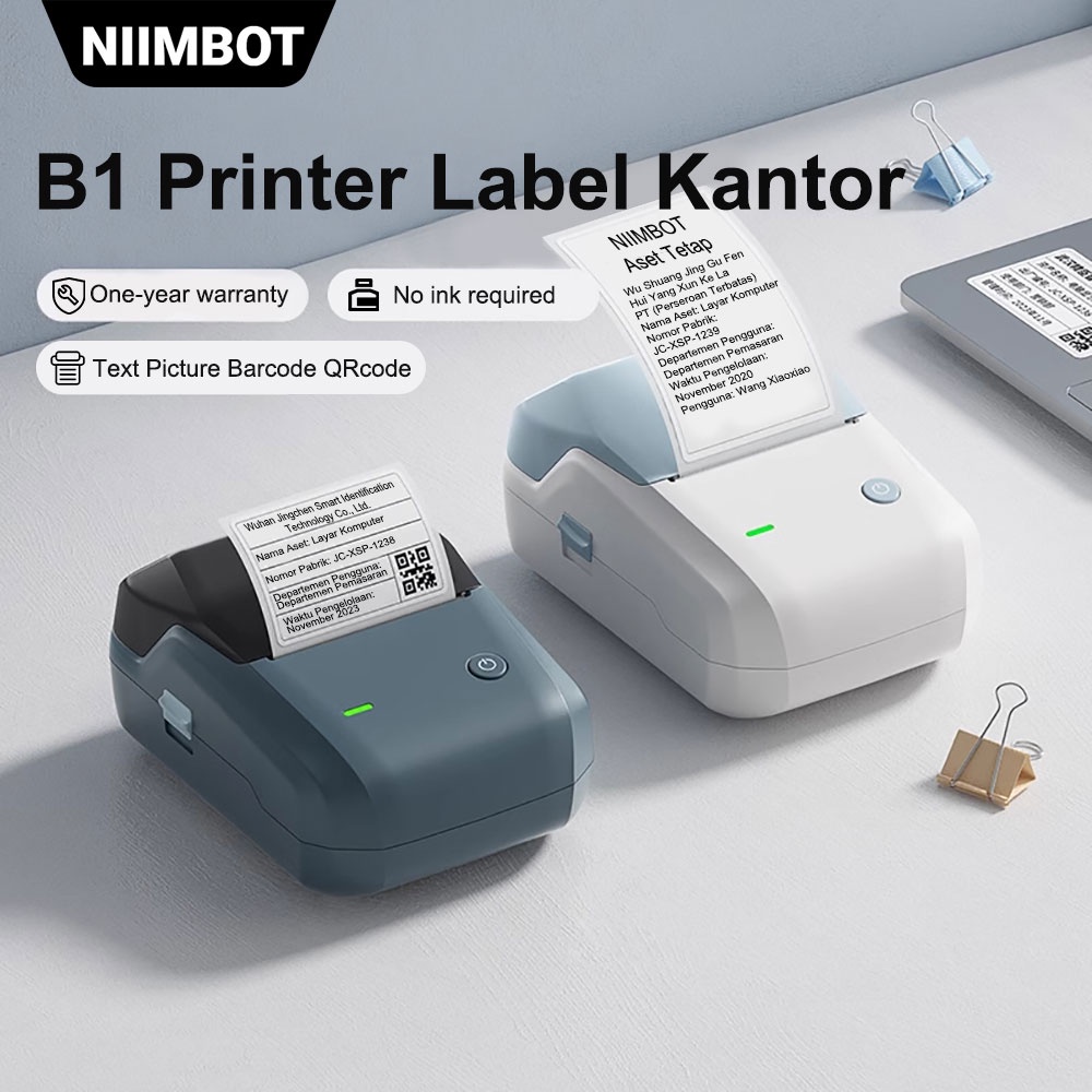 

NIIMBOT B1 Label Printer Portabel Bluetooth Label Pembuat Label Tanpa Tinta Printer Kantor Perhiasan