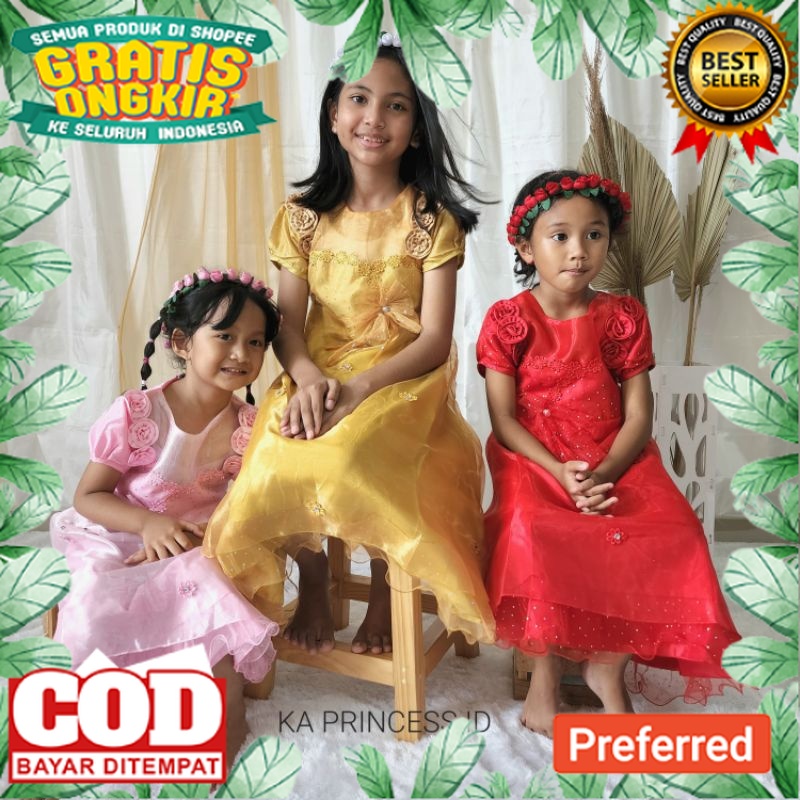 Gaun Anak Perempuan Terbaru Kekinian 2022 Import Korea Dress Girl 2 3 4 5 6 7 8 9 10 11 12 tahun Baj