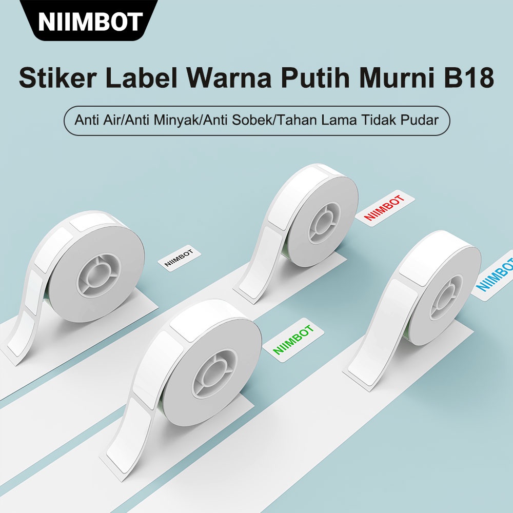 

NIMBOT B18 Kertas Label Putih Tahan Air Tahan Suhu Tinggi, Stiker Termal Untuk Nama, Teks, Logo, Label Barcode