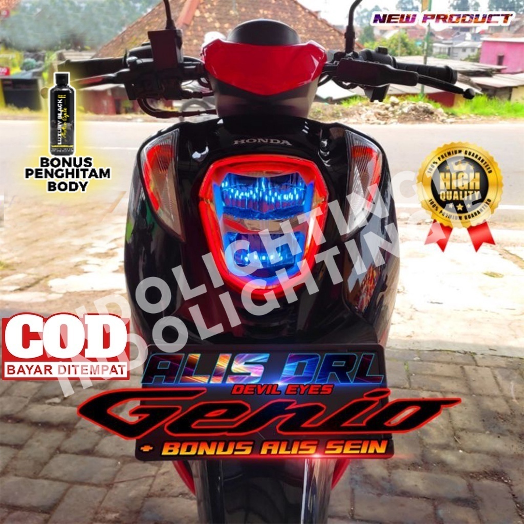 LAMPU ALIS DRL LED GENIO BONUS ALIS SEIN BONUS DEVIL EYES  AKSESORIS MOTOR LAMPU VARIASI LIS LED GEN