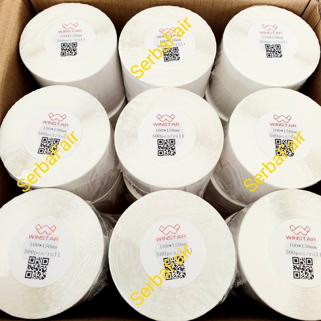 

Label Barcode 100 x 150 Kertas Sticker Thermal Resi 100x150mm WINSTAR ISI 500 PREMIUM SPEC