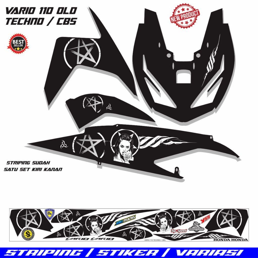 STICKER MOTOR VARIO TECHNO OLD 110 /STIKER VARIO LAMA CARBU TECHNO 110 FI VARIASI VARIASI LIST