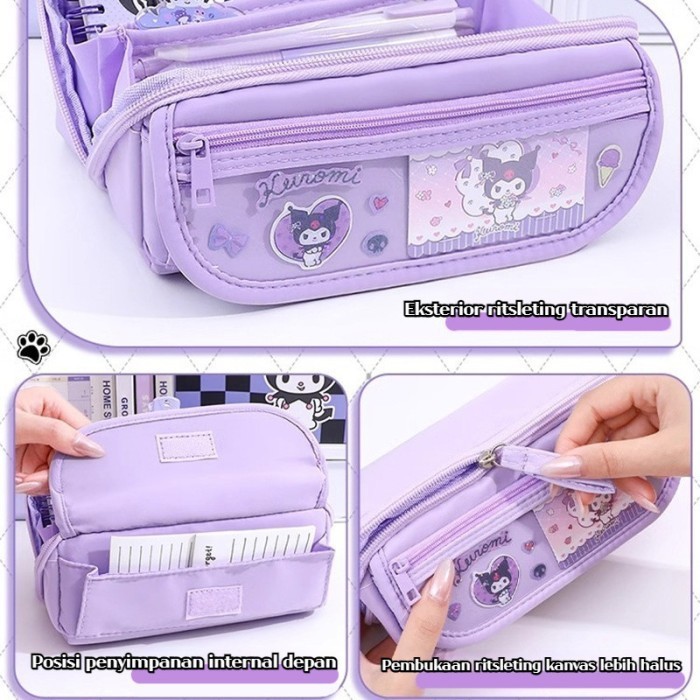 

Tempat pensil aesthetic pencil case box pensil korea organizer box pensil cute Kapasitas besar - Blue B