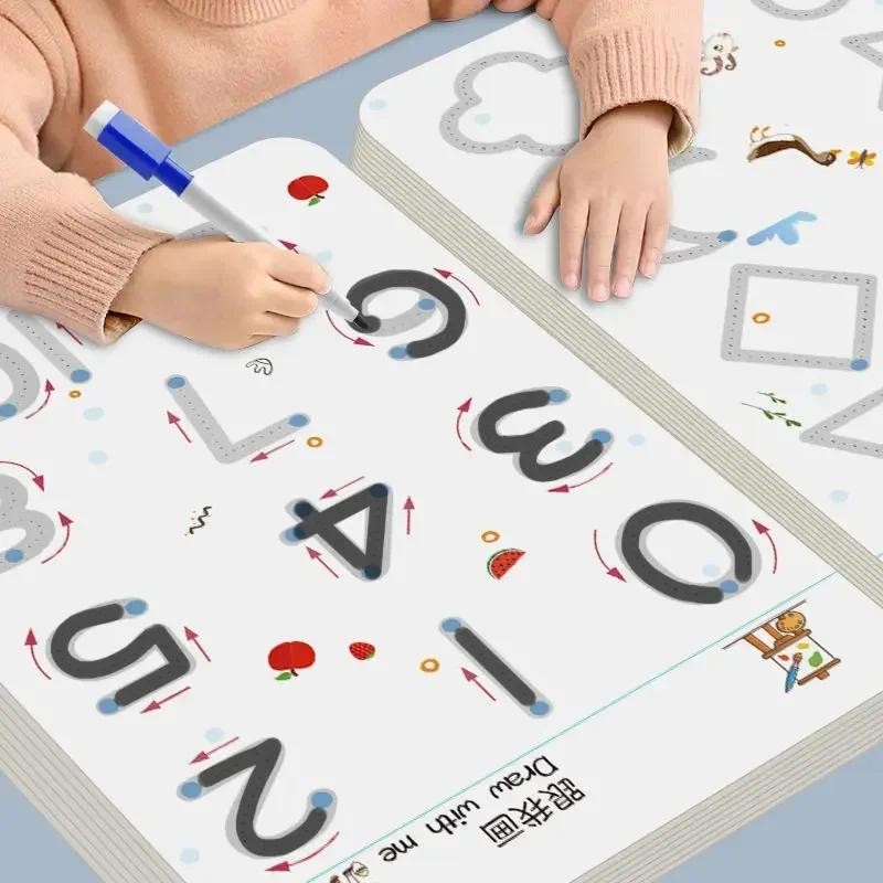 

Magical Tracing Workbook Educational Montessori Books for Children Pen Control Training Reusable Calligraphy Copybook for Kids