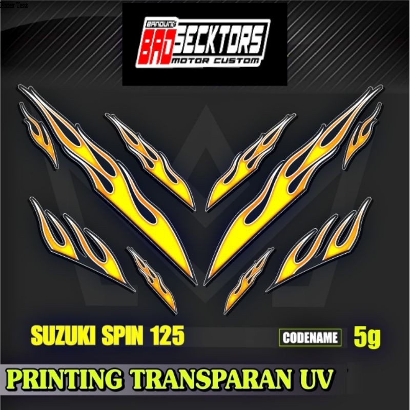 Decal Sticker Striping Variasi Transparan Uv Suzuki SPIN Api SPIN 125 R SPIN 125 NR Suzuki Step 125 