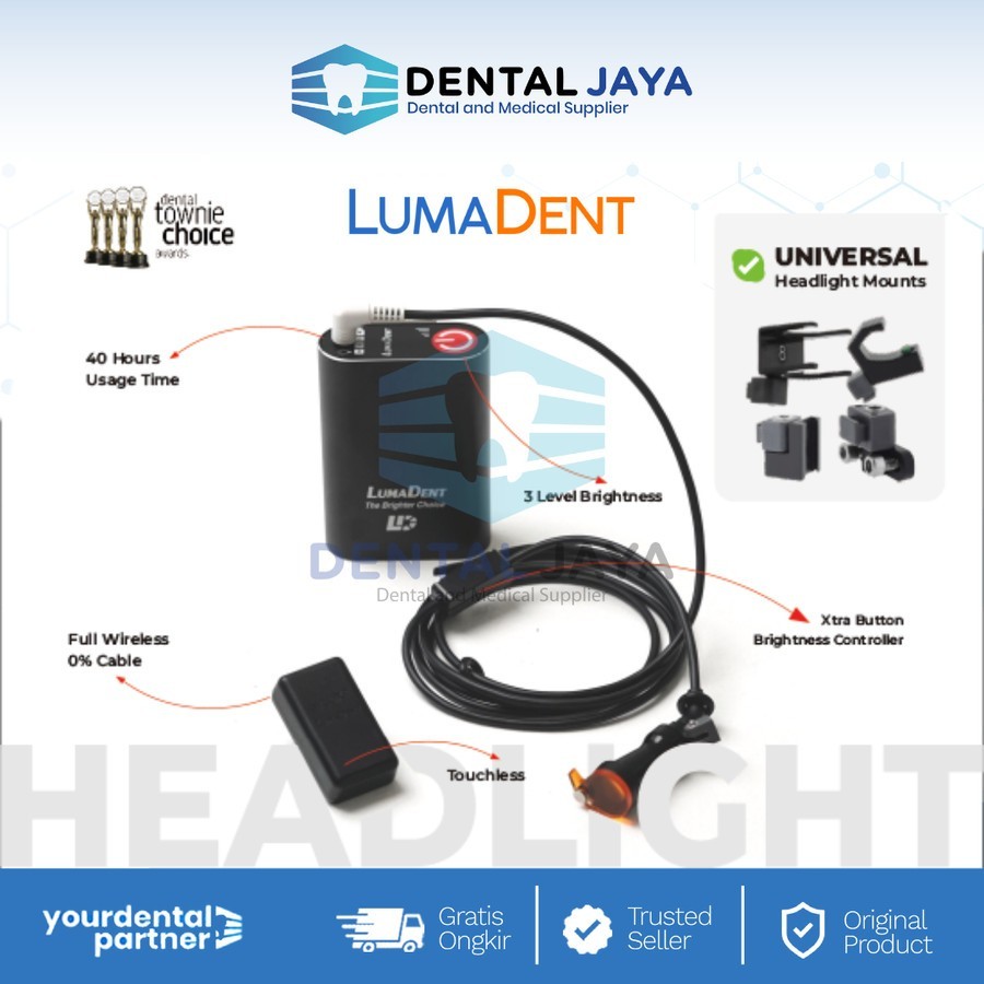 Dental Lumadent Headlight Loupe Universal Lampu Dental Loupe Prolux Airlux Wireless