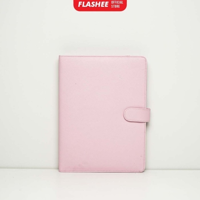 

PROMO -[Bongkar Gudang] Flashee Binder Agenda Polos Ukuran B5 26 Hole Kertas Binder Organizer Kulit Termurah - Pink Muda
