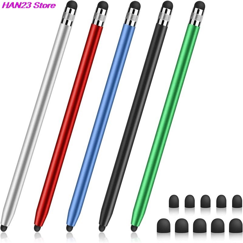 

High Quality 1PC Universal Pencil Double Silicon Head Touch Capacitive Screen Stylus Caneta Capacitive Pen For Tablet Smartphone
