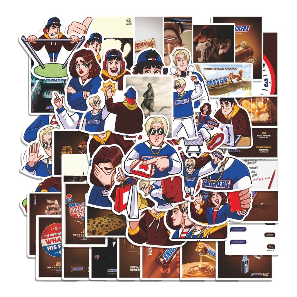 

COD 50 Pcs Stiker Snickers Lucu Anti Air Untuk Dekorasi Notebook Sepeda Skateboard Handphone