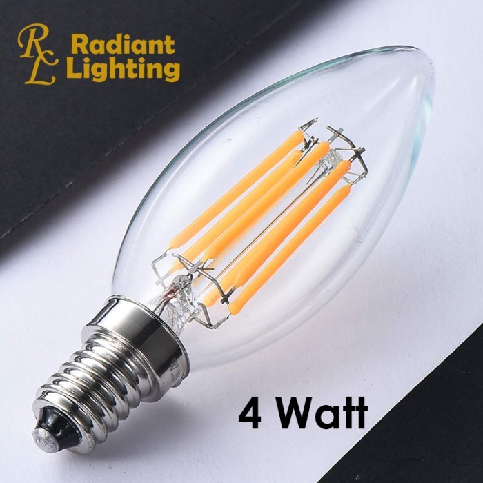 Lampu LED Filamen C35 Candle Lilin Bohlam Edison Cafe Kafe 4 Watt