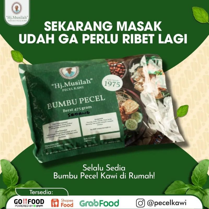

Bumbu Pecel Kawi Hj Musilah Malang Kemasan Vakum 475 gram