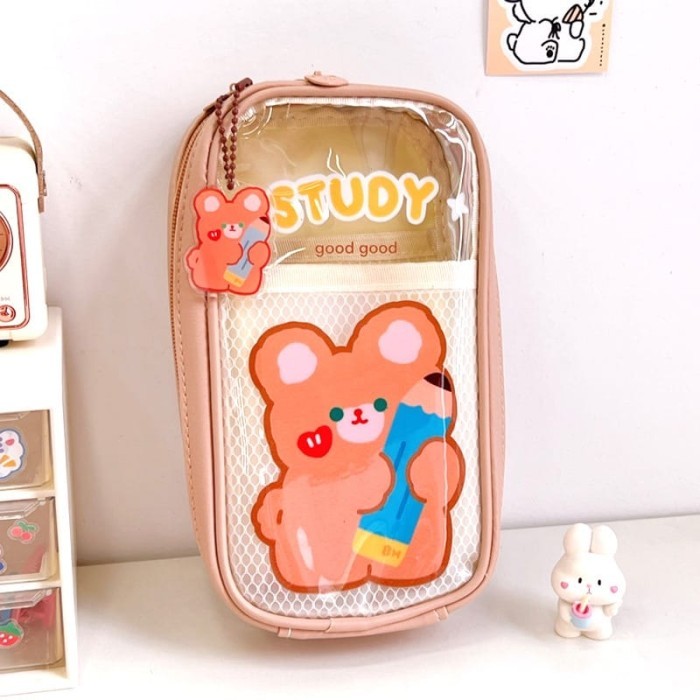 

kotak pensil anak perempuan lucu Kawaii Tempat pena Kawaii Korea - Brown