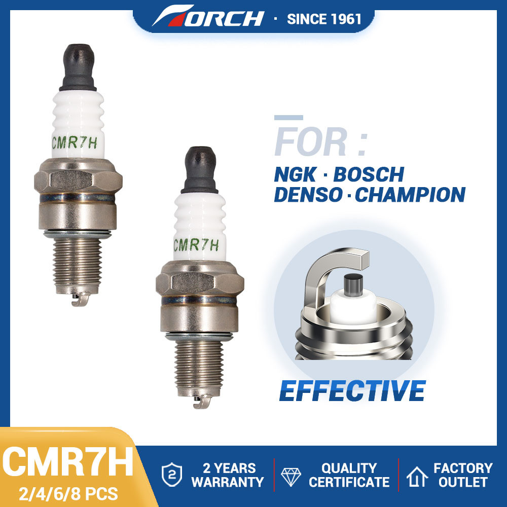 2-8PCS Solid Nut Spark Plugs Torch CMR7H Replace for Candle 3066/CMR7H Brisk TR14C TR14S Autolite 41