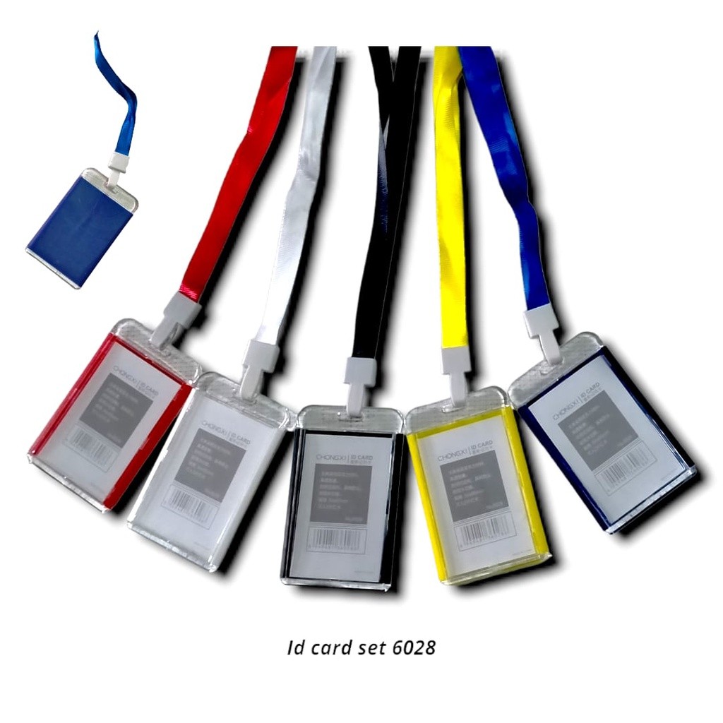 

TALI KALUNG NAME TAG ID CARD HOLDER SET PLASTIK TEBAL B1 LANYARD BAGUS