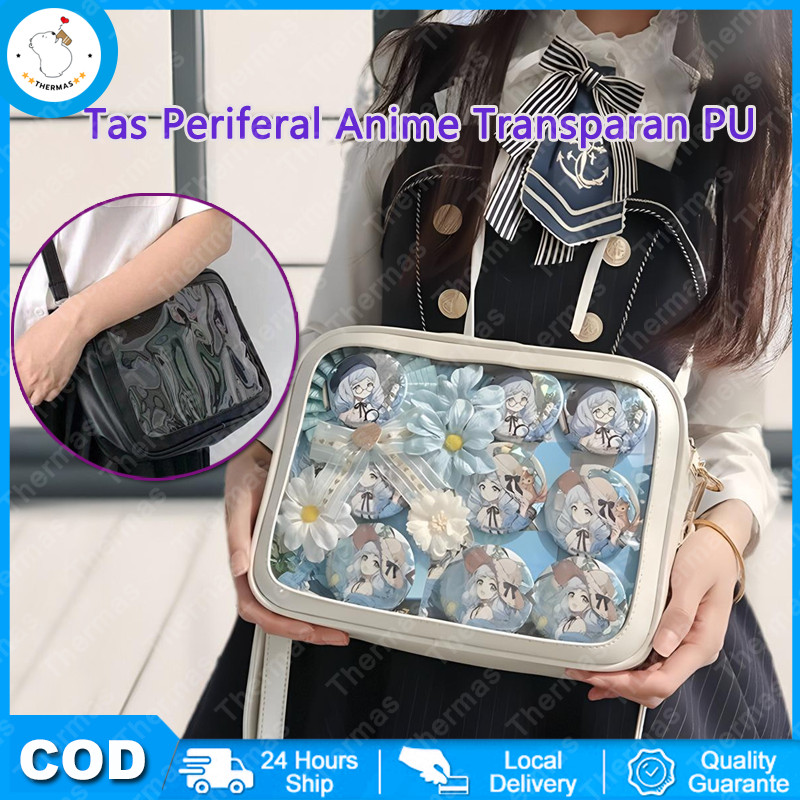 Tas Wanita Gaya Perguruan Tinggi Bahu dengan Tas Seragam Pasang Jepang dengan Tas Besar Transparan S