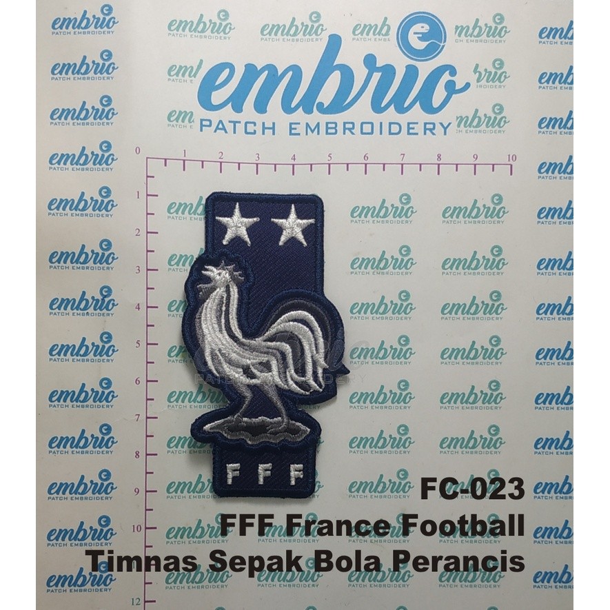 Bordir Patches Jogja FC-023 Patch FFF France Football Bordir Logo Jersey Timnas Sepak Bola Perancis 