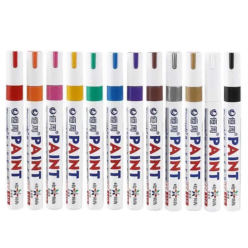 

Black/White Oil Based Paint Pens, Permanent Marker for Metal, Wood, Canvas, Fabric, Plastic, Tire, Glass, Waterproof
