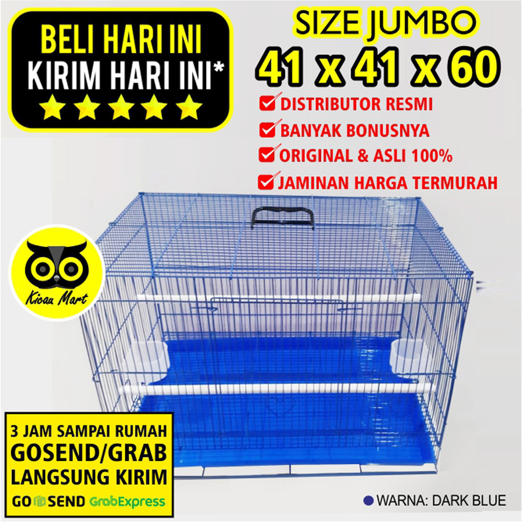 KICAU MART TERKIRIM MAX 1 JAM KHUSUS INSTANT GOJEK GRAB SANGKAR KANDANG BESI UMBARAN IMPORT TEBAL LI
